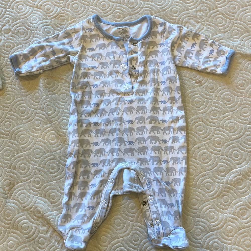 Restoration Hardware elephant pattern footie 0-3M